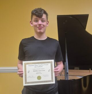 Maddox Lane-Cress, a student at Charlotte Academy of Music in Matthews, was recently accepted to the NC School of the Arts for high school