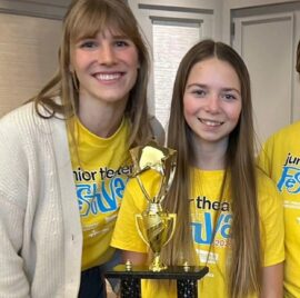 Marissa Hertzfeld with SHINE student Ayla at Junior Theatre Festival in Atlanta